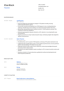 Physician Resume Template #8