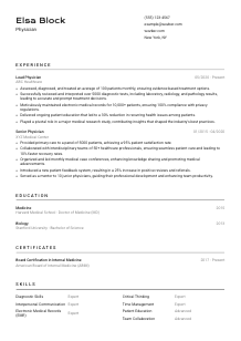 Physician Resume Template #9