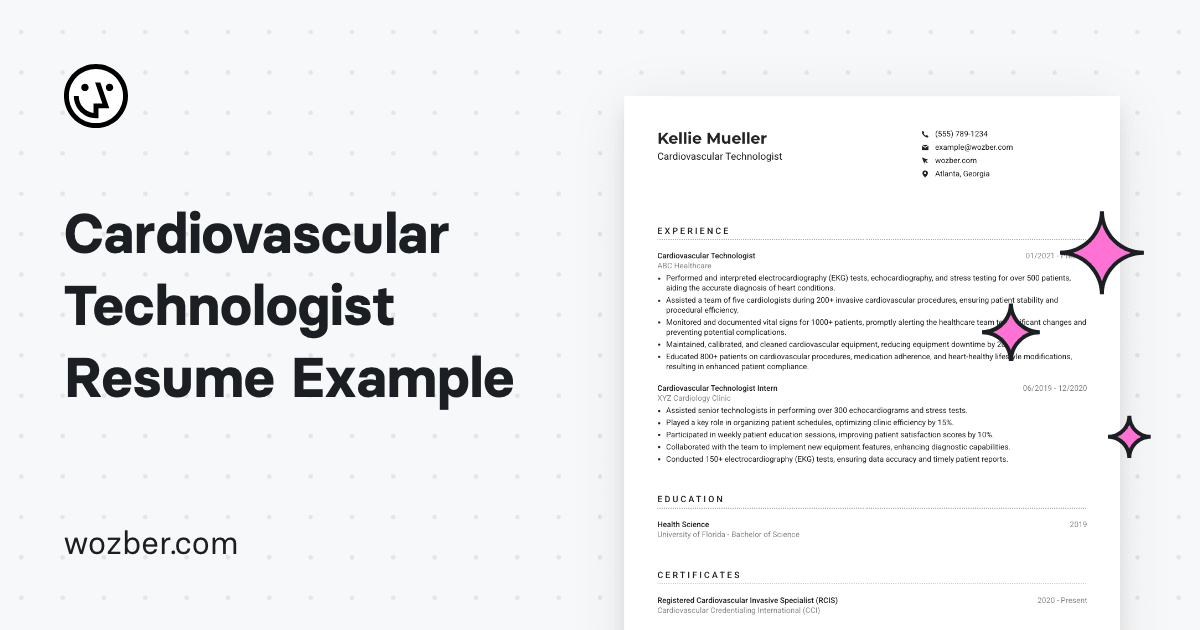 Cardiovascular Technologist Resume Example