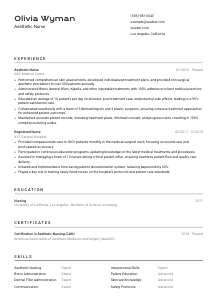 Aesthetic Nurse CV Template #2