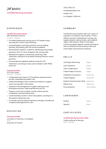 Certified Nursing Assistant CV Template #2