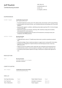 Certified Nursing Assistant CV Template #1