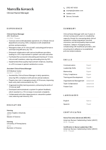 Clinical Nurse Manager CV Template #1