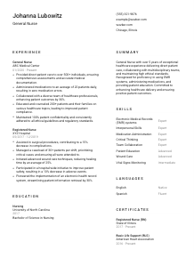 General Nurse Resume Template #2