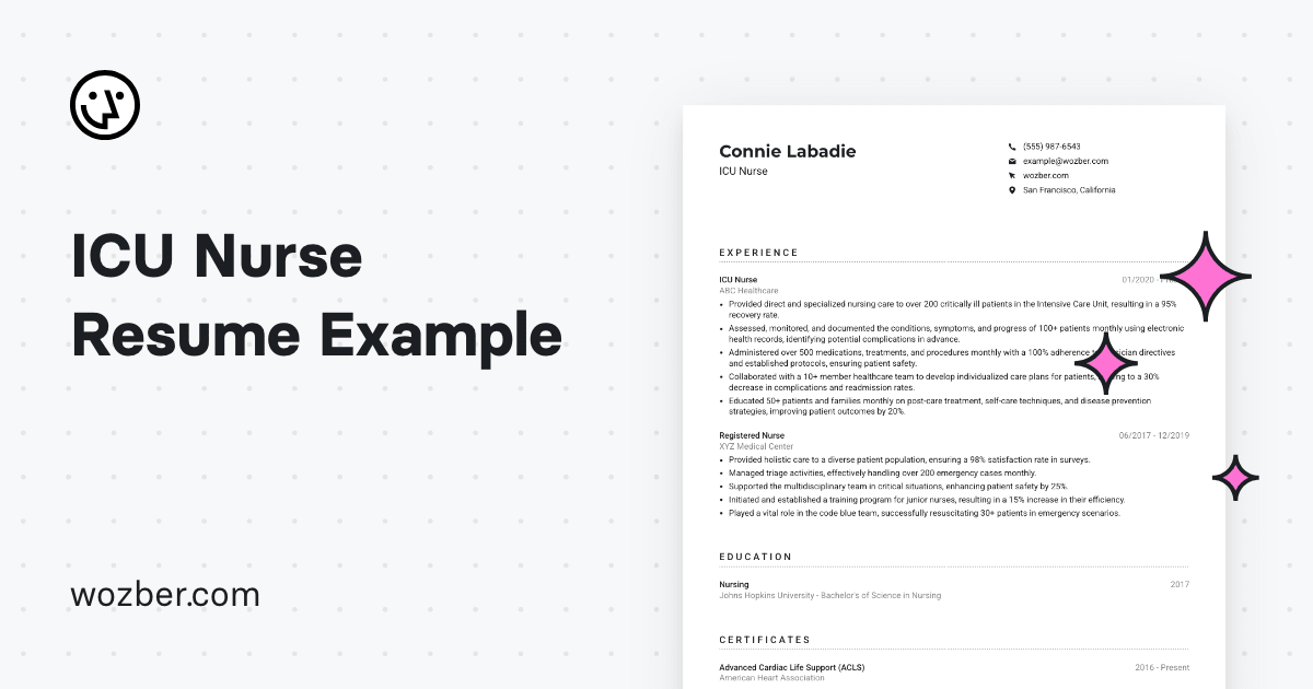 ICU Nurse Resume Example