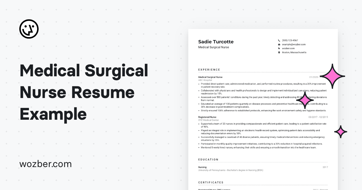 Medical Surgical Nurse Resume Example - Og 