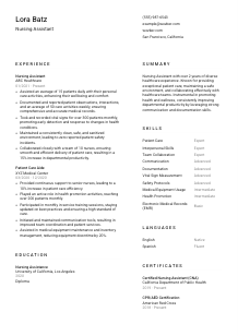 Nursing Assistant CV Template #1