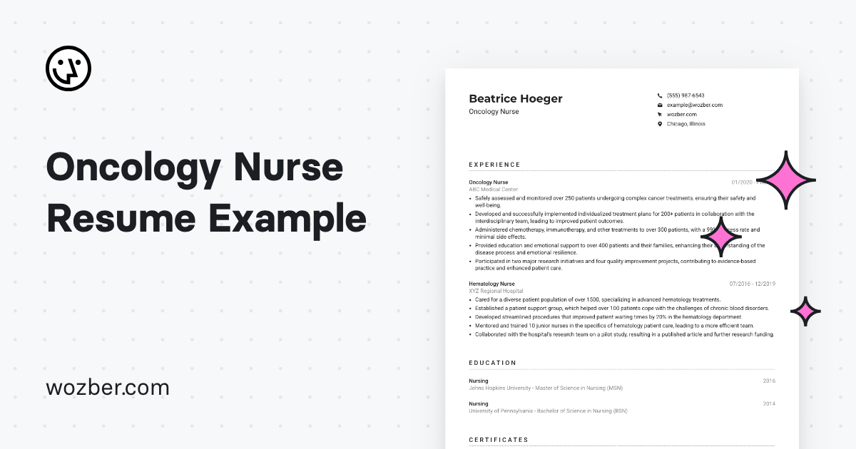 Oncology Nurse Resume Example - Og 