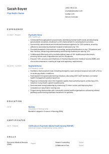 Psychiatric Nurse Resume Template #8