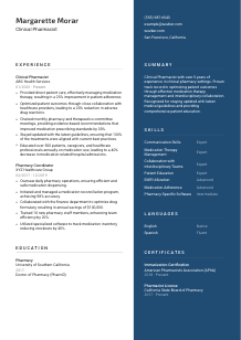 Clinical Pharmacist Resume Template #2