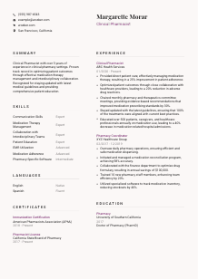 Clinical Pharmacist Resume Template #3