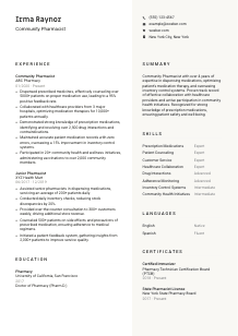 Community Pharmacist CV Template #13