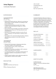 Community Pharmacist CV Template #5