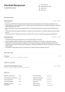Hospital Pharmacist CV Example