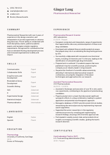 Pharmaceutical Researcher Resume Template #3