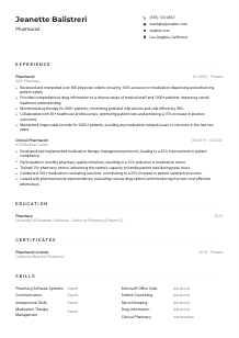 Pharmacist CV Example