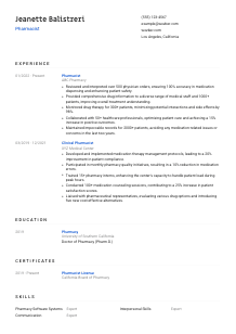 Pharmacist CV Template #1