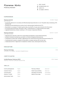 Pharmacy Assistant CV Template #3
