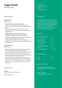 Retail Pharmacist CV Template #2