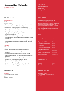 Staff Pharmacist CV Template #3