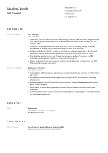 ABA Therapist CV Template #1