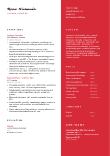 Lactation Consultant CV Template #22