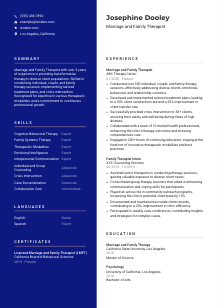 Marriage and Family Therapist Resume Template #21