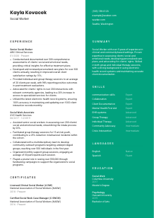 Social Worker CV Template #2