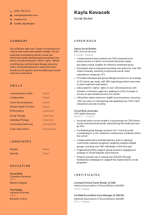 Social Worker CV Template #3