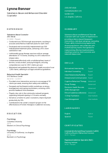 Substance Abuse and Behavioral Disorder Counselor CV Template #16