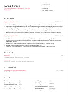 Substance Abuse and Behavioral Disorder Counselor CV Template #4
