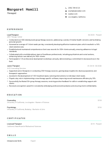 Therapist CV Template #18