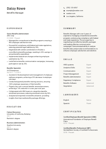 Benefits Manager CV Template #13