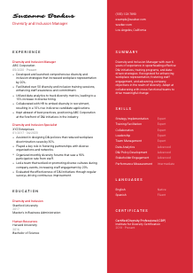 Diversity and Inclusion Manager Resume Template #22