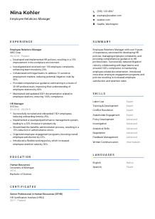 Employee Relations Manager CV Template #10