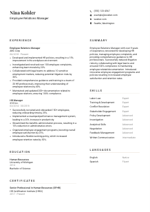 Employee Relations Manager CV Template #7