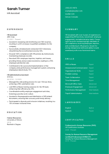 HR Assistant Resume Template #16