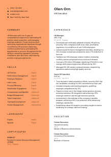 HR Executive CV Template #3