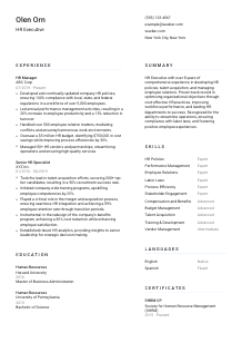 HR Executive CV Template #1