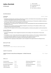 HR Manager Resume Example