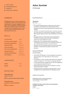 HR Manager CV Template #3
