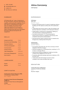 HR Partner CV Template #3