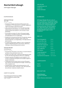 HR Program Manager CV Template #2