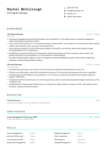 HR Program Manager CV Template #3