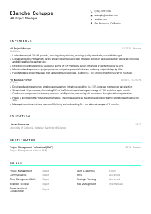 HR Project Manager Resume Template #3