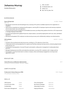 Human Resources CV Example