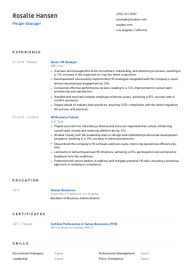 People Manager Resume Template #8