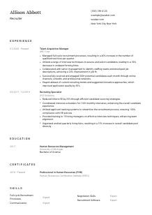 Recruiter CV Template #1