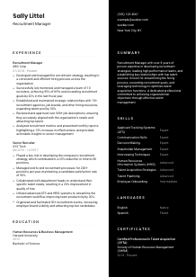 Recruitment Manager Resume Template #3