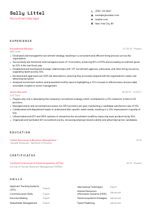 Recruitment Manager CV Template #1